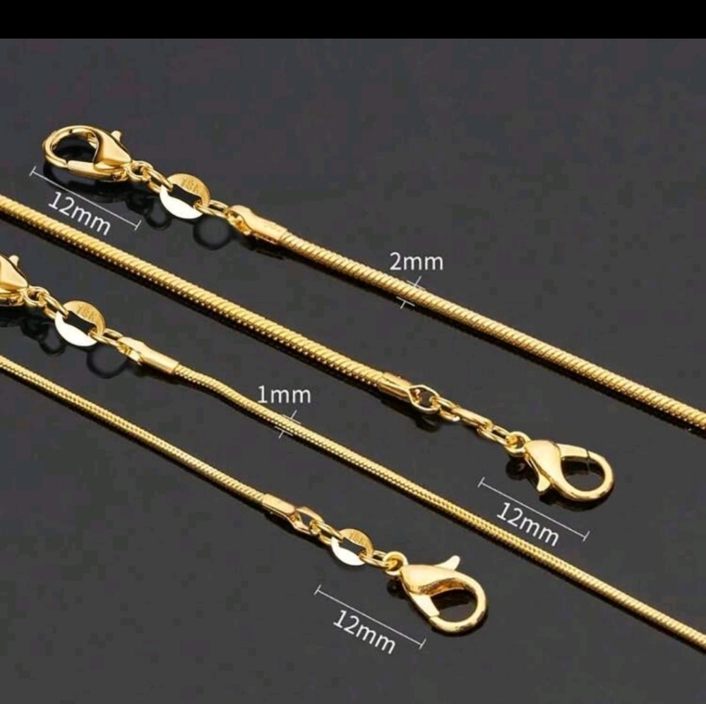1mm Elegant 18K Gold Plated Necklace for Women 16" - Picture 8 of 9